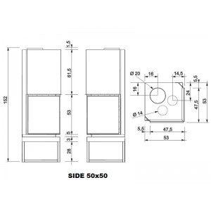 Каминная топка Edilkamin SIDE 50x50 N (Сайд)