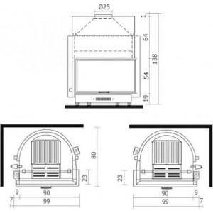 Каминная топка Edilkamin Acquatondo 29 DX/SX