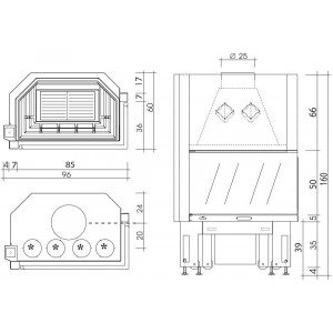Каминная топка Edilkamin Titano Plus N DX/SX