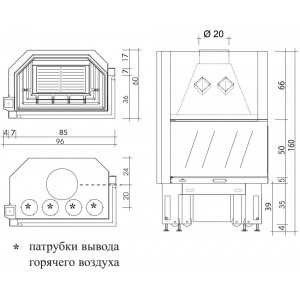 Каминная топка EdilKamin Titano UP DX N