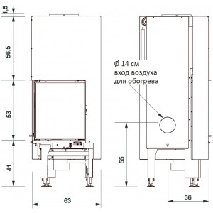 Каминная топка Edilkamin Windo2 75 DX/SX