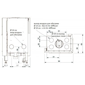 Каминная топка Edilkamin Windo2 75 DX/SX