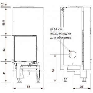 Каминная топка Edilkamin Windo2 95 DX/SX