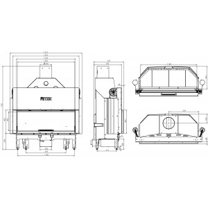 Топка Hitze ALBERO 25 kW AL120x43G.H (с гильотиной)