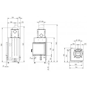 Каминная топка Hoxter Ecka 51/51/51L(R)