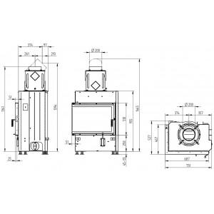 Каминная топка Hoxter Ecka 67/45/51L(R)