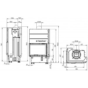 Каминная топка Hoxter Ecka 67/45/51Lh (Rh)
