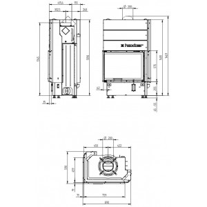 Каминная топка Hoxter Ecka 76/45/57Lh (Rh)