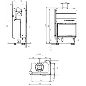 Каминная топка Hoxter Ecka 76/45/57Lh (Rh)