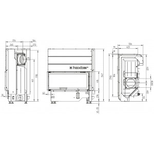Каминная топка Hoxter Ecka 90/40/40Lh(Rh)