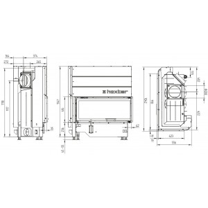 Каминная топка Hoxter Ecka 90/40/40Lh(Rh)