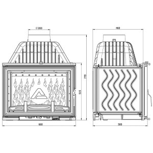 Каминная топка Kaw-Met W17 Dekor 16 кВт