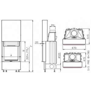 Каминная топка Kobok Vertical VD 510/560