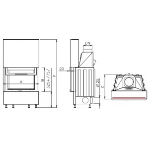 Каминная топка Kobok Horizont VD 1370/440