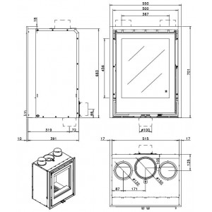 Каминная топка Rocal ARc 50 V