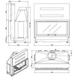 Каминная топка Rocal Calor LL-2090V2