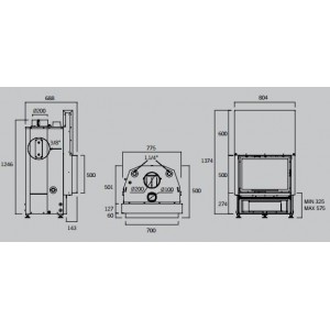 Каминная топка Rocal TERMOGAR GN70 SIMPLIFIED