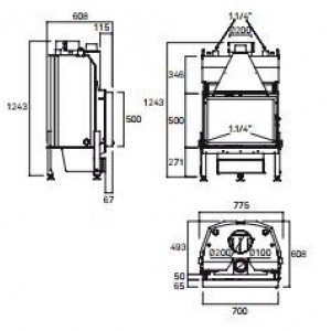 Каминная топка Rocal TERMOGAR LN70 SIMPLIFIED