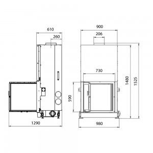 Каминная топка STAV F 750W