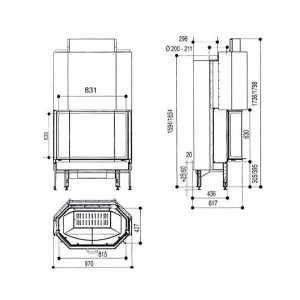 Каминная топка SUPRA Cristal II 431 BN
