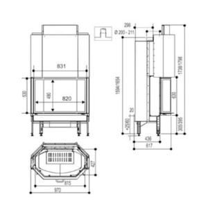 Каминная топка Supra Cristal II 431 B Pack N