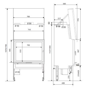 Каминная топка Supra Univers II 231 B Pack PB2