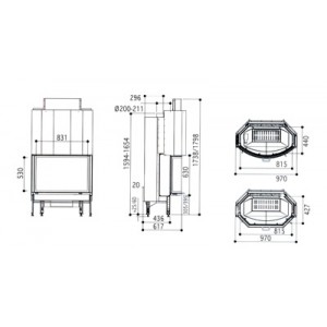 Каминная топка SUPRA Diademe 531 B N