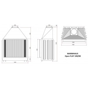 Каминная топка Warmhaus Open Flat 100/80