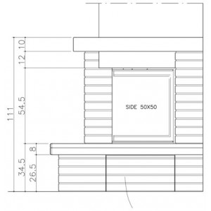 Каминная облицовка EdilKamin Onice dx, под Side 50x50