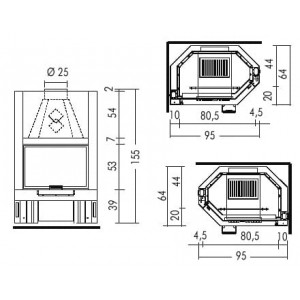 Каминная облицовка Edilkamin Nizza + топка Tekno 2N DX