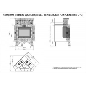 Каминная облицовка КимрПечь Кострома угловая двухъярусная