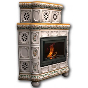 Каминная облицовка КимрПечь Медальон угловая двухъярусная Физалис