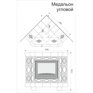 Каминная облицовка КимрПечь Медальон угловая Сакура