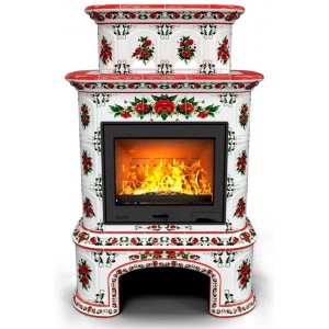 Каминная облицовка КимрПечь Прованс с дровником пристенная двухъярусная