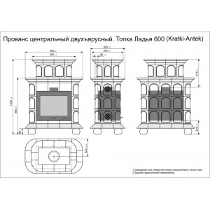 Каминная облицовка КимрПечь Прованс центральная двухъярусная