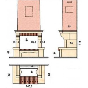 Каминная облицовка Chazelles Fleurance 155