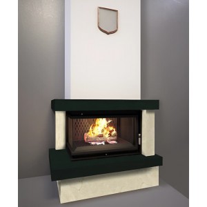 Каминокомплект FireBird Ладога с топкой Kratki Zuzia L BS (угловое стекло слева)
