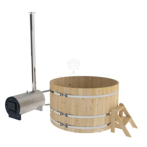 Фурако Bentwood круглая, d=1.80x1.0 м из кедра с наружной печкой