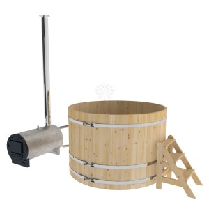 Фурако Bentwood круглая, d=1.80x1.2 м из кедра с наружной печкой