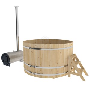 Фурако Bentwood круглая, d=2.10x1.2 м из кедра с наружной печкой