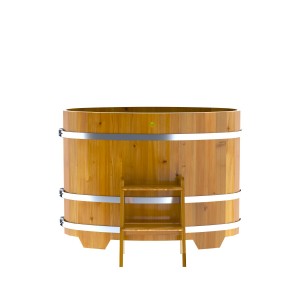 Купель для бани Bentwood овальная, 0,69х1,31х1,0 м из лиственницы Рустик натуральной