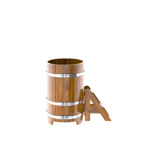 Купель для бани Bentwood овальная, 0,69х1,31х1,0 м из лиственницы Рустик мореной