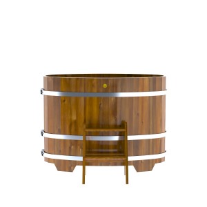 Купель для бани Bentwood овальная, 0,69х1,31х1,0 м из лиственницы Рустик мореной