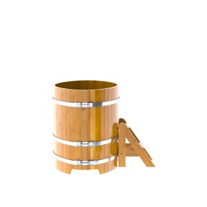 Купель для бани Bentwood овальная, 0,80х1,42х1,0 м из лиственницы Рустик натуральный