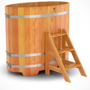 Купель для бани Bentwood овальная, 0,80х1,42х1.2 м из лиственницы натуральной премиум