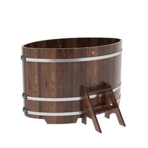 Купель для бани Bentwood овальная, 1,08х1,75х1,1 из лиственницы мореной премиум