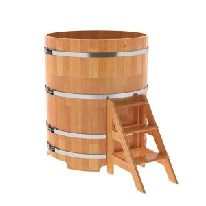 Купель для бани Bentwood круглая, d=1.17x1.4 м из сращенных ламелей лиственницы