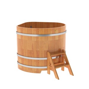 Купель для бани Bentwood угловая, 1,19х1,19х1.1 м из сращенных ламелей лиственницы