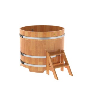 Купель для бани Bentwood круглая, d=1.17x1.0 м из сращенных ламелей лиственницы