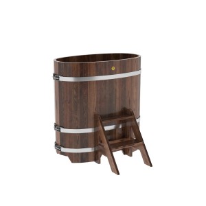 Купель для бани Bentwood овальная, 0,59х1,06х1,1 из лиственницы мореной премиум